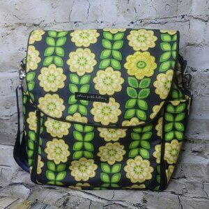 Petunia Pickle Bottom Fall Flower Blue Yellow Green Diaper Bag Backpack